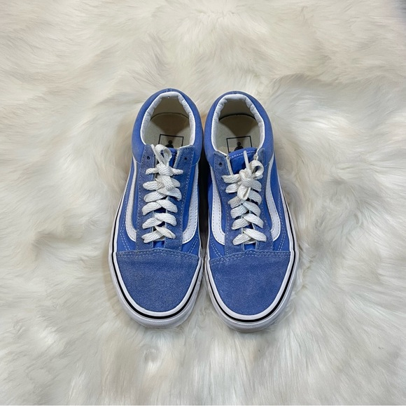 Vans Women’s Old Skool Blue/White Lace Up Sneakers - Picture 3 of 11